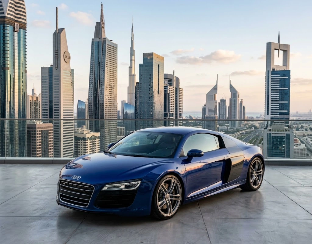 Audi full body painting Dubai – Audi being resprayed in a professional paint booth at Audi Repair Dubai